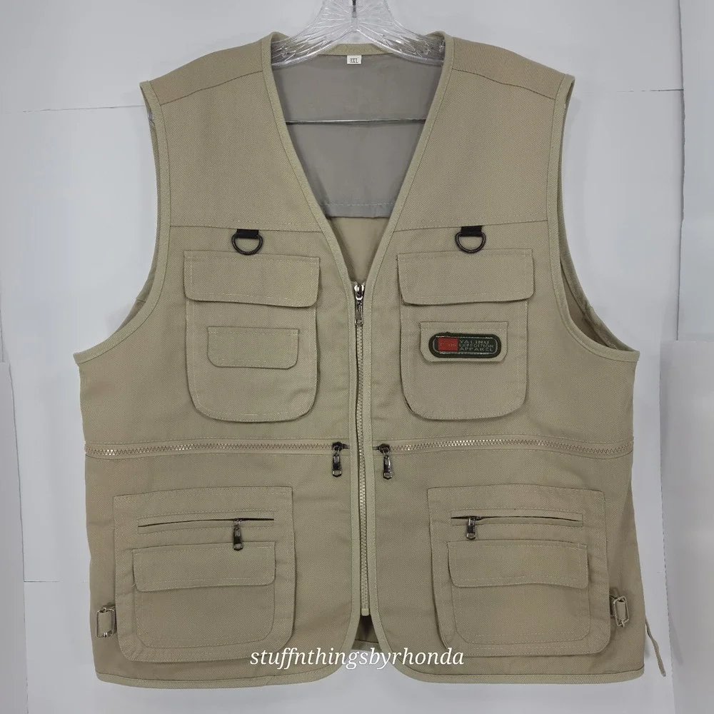 Yalinu Expedition Apparel Utility Hunting Fishing Hike Vest 3XL Khaki 46